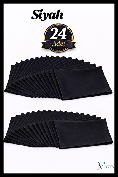 MAZEN 24 bucăți eșarfe din șifon de culoare neagră 45x45 cm
