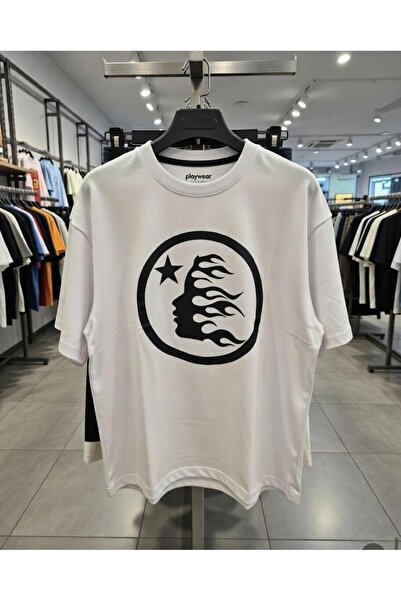 playwear Tricou cu decolteu rotund, 100% bumbac, cu imprimeu Star Flame, croi...