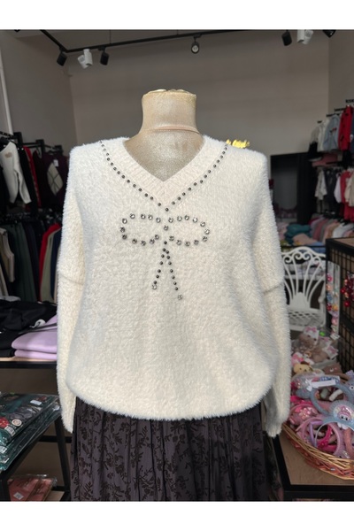 moda rüyası Stoned Soft V-Neck Sweater