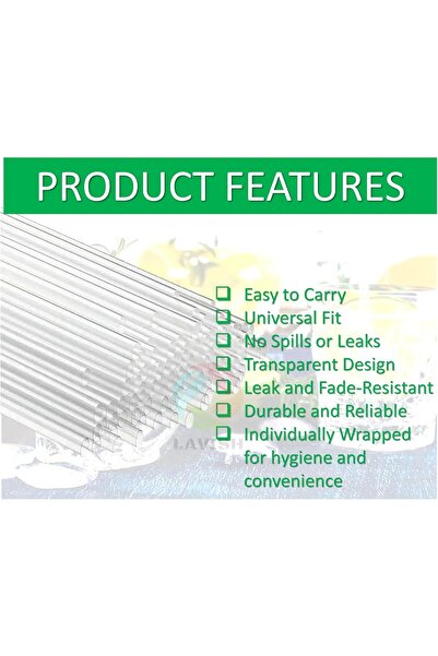lavish Clear Plastic Straws – 100 Pack