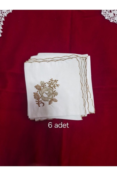 Petek Collection 6’lı Nakışlı Servis Peçete,Sofra Mendili %100 el emeği,çeyizlik
