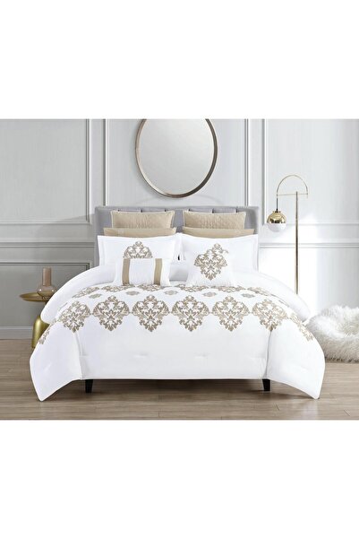 Ghaiboba Royal Embroidered Bedspread Set, 10 Pieces, Coma - Model 2