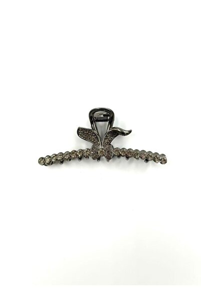 MD Moda Accessories Stoned Smoked Color Metal Hair Clip