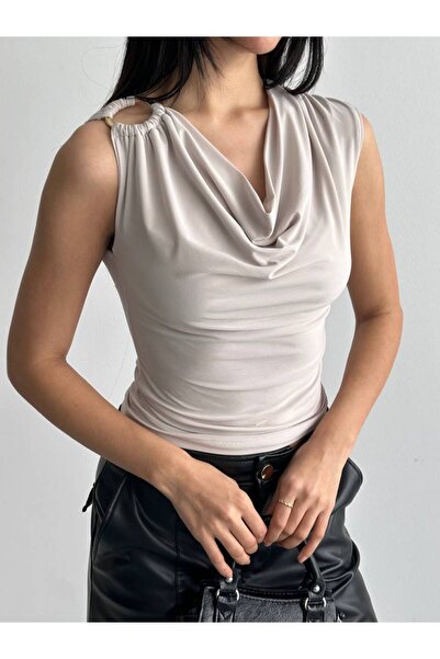 LİFERA Buckle Detail Degaje Collar Blouse