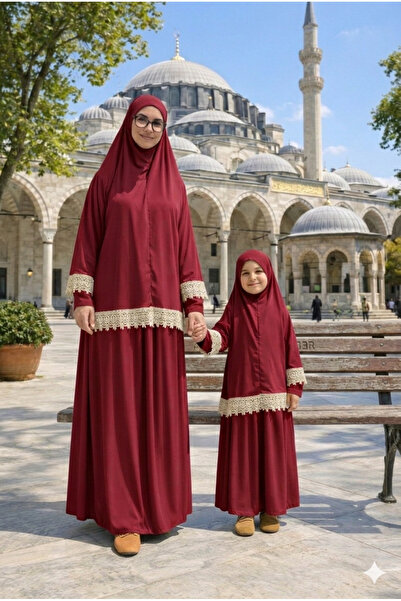 Defkay Mother-Daughter Practical and Stylish Prayer Dress Set Stretch Fabric ...