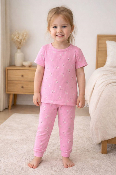 Hyd 0-4 Yaş Özel Baskılı Ve Desenli Bebek ve Fitilli Kız Çocuk Pijama Seti Ta...