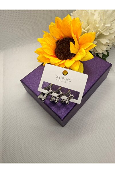 XUPING JEWELRY Jeweler's Series Star Zircon Stone 3-Piece Steel Earring Set