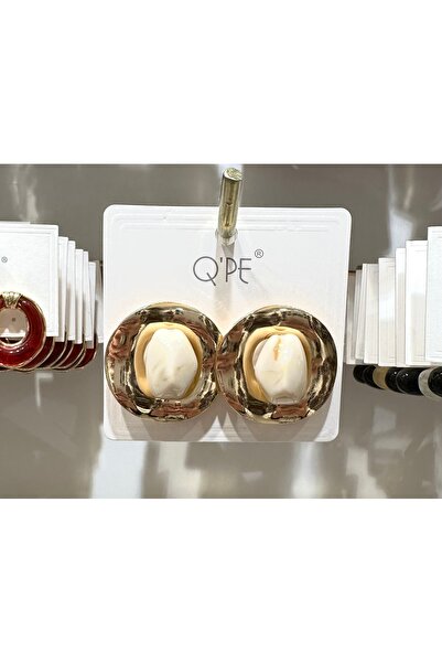 GLOW ACCESSORIES BAE حلق Qpe من الفولاذ المقاوم للصدأ مطلي بالذهب موديل مرصّع...