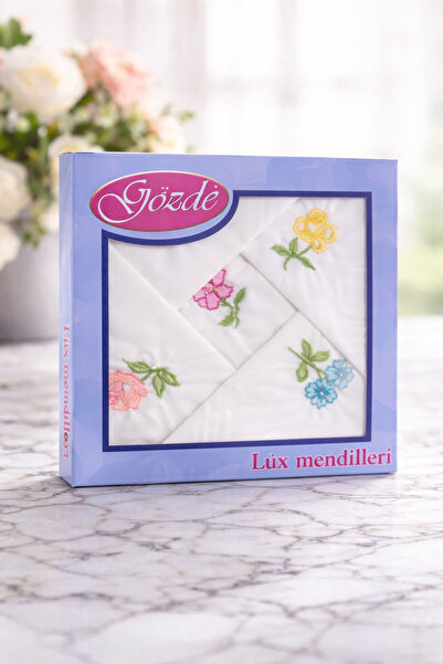 SUNDOKU HOME 12'li İşlemeli Kadın Mendili
