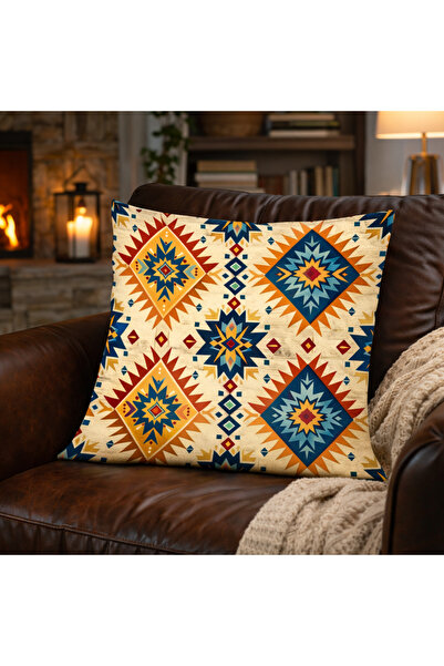 Piloji Modern Ethnic Patterned Decorative Cushion 43X43 cm – Set of Digital P...