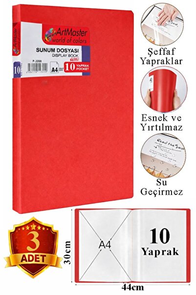 Artlantis Dosar de prezentare roșu, 10 bucăți, 3 pungi, catalog cu dosare, do...