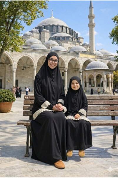 Defkay Mother-Daughter Practical and Stylish Prayer Dress Set Stretch Fabric ...