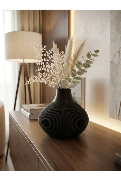 TTRobotic Modern Dekoratif Vazo – Çizgili Dokulu İskandinav Tarzı Salon & Ofi...