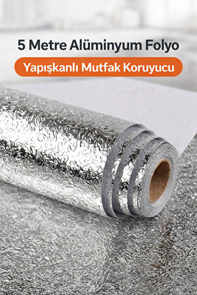 Yenilig 5 Metre Yapışkanlı Alüminyum Folyo Mutfak Koruyucu – Isıya Dayanıklı,...