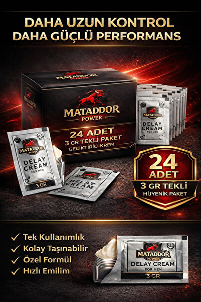 Matador For Man Uzun Deneyim Erkek Kremi 3 gr x 24 Adet - Etkili Formül - Lon...