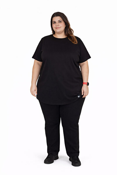 Xanimal Women's Black Plus Size T-Shirt, Pack of Cotton