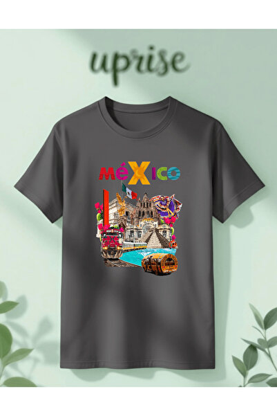 Vordevia Mexic cu imprimeu bumbac lu supradimensionat tricou