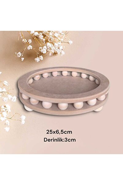 SEKAY AHŞAP Wooden Paintable Beaded Small Size Round Decorative Presentation ...
