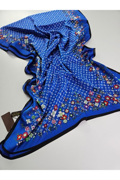 Shiva Scarfs Colorful Flower Pattern Voile Silk Shawl Accessory Foulard Silk ...