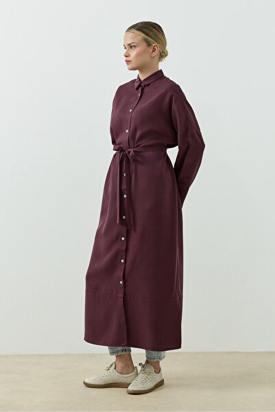QANU Oversize Gömlek Mürdüm