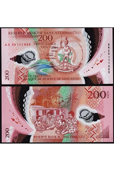 3Alp Koleksiyon VANUATU 200 VATU 2020 POLYMER, P#12b - Kağıt Para ÇİL (Unc) K...