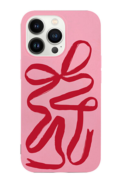 shoptocase iPhone 14 Pro Max Compatible Gift Ribbon Patterned Microfiber Insi...