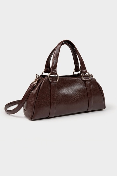 Çantacımstore Women's Ring Crisscross Straps Mini Bag Brown