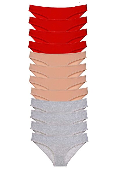 Mestore طقم سراويل داخلية نسائية من الليكرا مكونة من 12 قطعة باللون الأحمر وا...