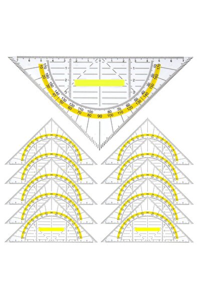 NO BRAND Geometry Triangle 10 Pieces, Plastic Drawing Triangle Protractor, 15...