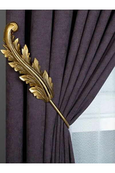 hilal Yaprak Desenli Renso Perde Bağlama Aksesuarı - Duvara Monte - Yaprak Fi...