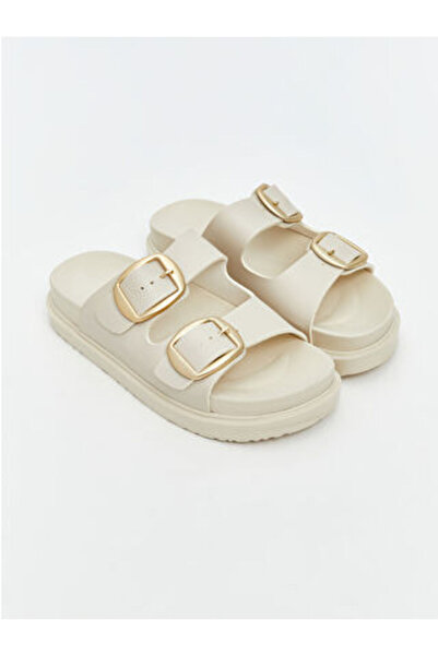 LC Waikiki Modanova Sezon Beige Leather-Look Girl Child Slipper