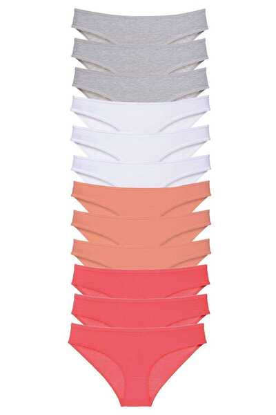 Mestore طقم سراويل داخلية نسائية من الليكرا مكونة من 12 قطعة، لون رمادي وأبيض...