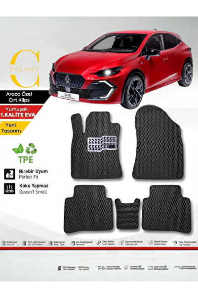 COLONY Renault Clio 6 (2026+) Hücreli Premium 1.Kalite Eva Paspas Seti Paspas...