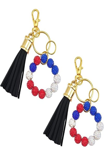 AHANDMAKER 2Pcs Bead Keychain Bracelet Wristlet