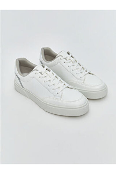 LC Waikiki Modanova Sezon White Lace-Up Leather-Look Men's Sports Shoes