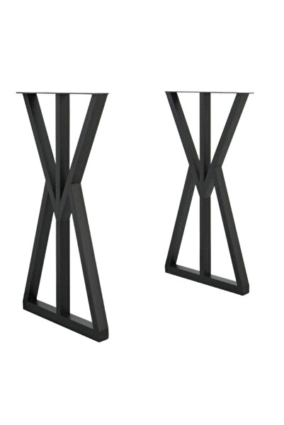 andekor قاعدة طاولة معدنية برمز السلام باللون الأسود 71 سم - تصميم X حديث مقا...