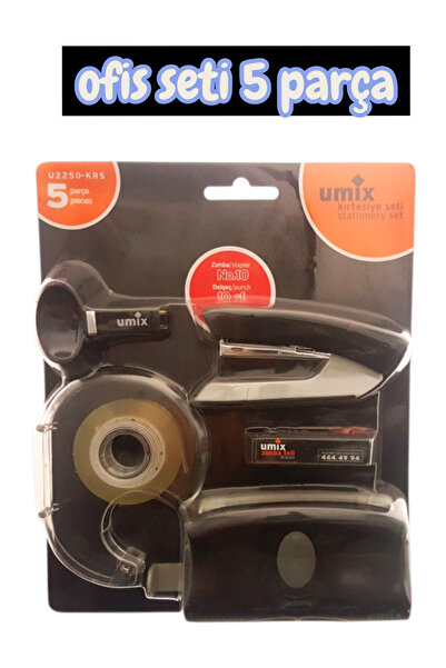 SEYFİKİRTASİYE ofis masa üstü malzeme seti zımba delgeç umix 5 PARÇA