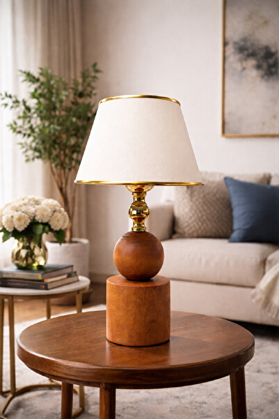 571 Store طاولة بأرجل خشبية ورأس من القماش، مصباح طاولة بجانب السرير، عاكس ضو...