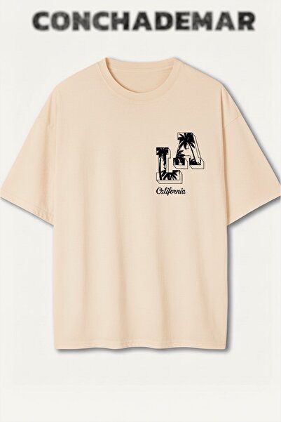 Vordevia Los Angeles Printed Premium Oversized Cotton Lu T-Shirt