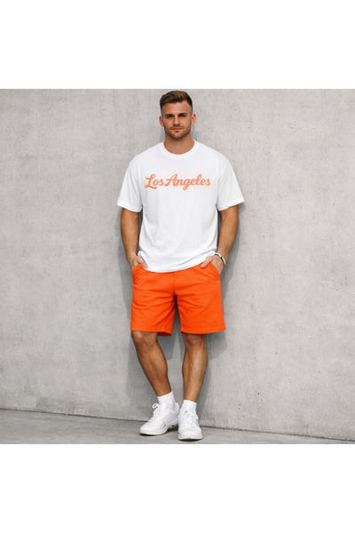 LEONE KOLEKSİYON Men's Los Angeles Printed Shorts Set Summer Comfortable Fit ...