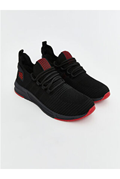 LC Waikiki Modanova Sezon Black Lace-Up Men's Sneakers with Mesh Detail