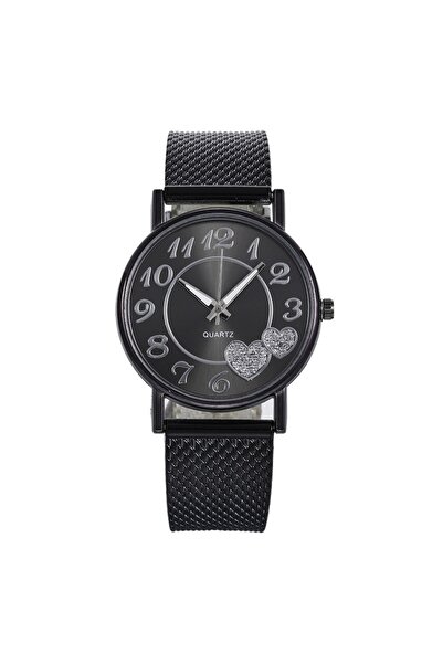 GENERAL Women's watch with a round dial and heart pattern