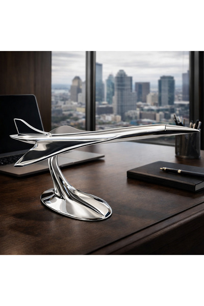 hediyeconcepti Modern Jet Uçak Figürlü Dekoratif Masa Objesi 30x16 Cm – Şık O...