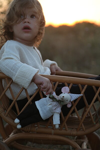 Pure Lille Oyuncak Bebek Tavşan %100 Pamuk El Yapımı Bez Bebek Oyun ve Uyku A...