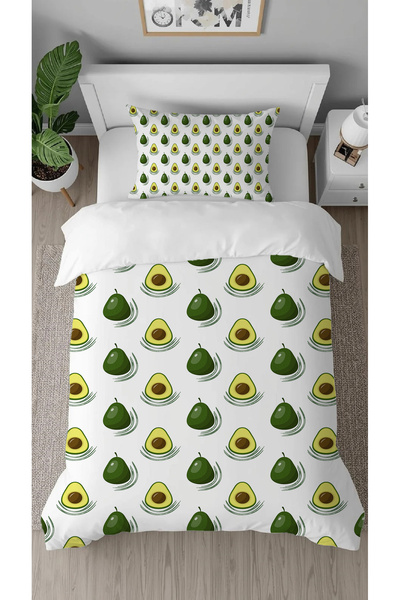 GREENDECOR Avocado Fruit Şirin Patterned Digital Print Pieces Specially Desig...