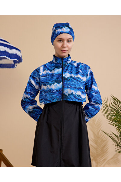 GAVLİA Women's Hijab Swimsuit 4-Piece Set Full Coverage Zippered..