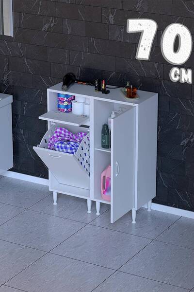 Modilayn MİRA 3 Raflı 1 Sepetli Çok Amaçlı Banyo & Çamaşır Dolabı 14 Farklı G...