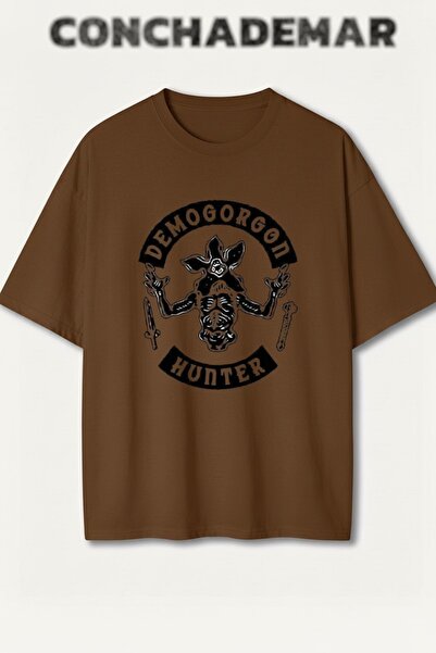 Vordevia Stranger Things Demogorgon Printed Premium Oversized Cotton Lu T-Shirt