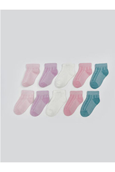 LC Waikiki Pink Basic Baby Girl Booties Socks 10 Pack