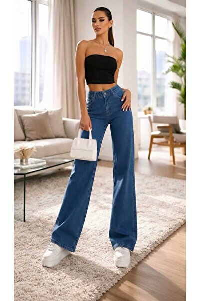 Trn JNS Christiana Stretch Fabric Women's 0Rta Blue Super High Waist Loose Le...